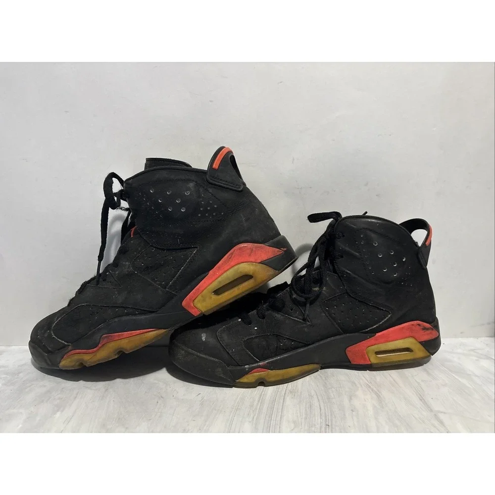 Nike Air Jordan 6 Retro Mens Sneaker 10.5 Black Infrared 384664-060